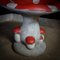 Concrete Mushrooms Painted Chair in Red with White Dots 4