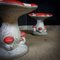 Concrete Mushrooms Painted Chair in Red with White Dots 5
