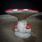 Concrete Mushrooms Painted Chair in Red with White Dots 8