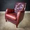 Vintage Leather Armchair with Braid 4