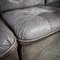 Mid-Century Gray Leather Modular Sofa, Set of 5, Image 9