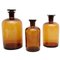French Amber Glass Pharmacy Bottles, 1930s, Set of 3 14