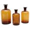 French Amber Glass Pharmacy Bottles, 1930s, Set of 3, Image 1