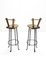 Set of Brutalist Wrought Iron & Oak Bar Stools, 1970s, Image 4