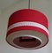 German Scandinavian Style Ceiling Lamp in Teak, Plastic & Red Fabric from Aro-Leuchten, 1970s 3