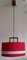 German Scandinavian Style Ceiling Lamp in Teak, Plastic & Red Fabric from Aro-Leuchten, 1970s, Image 2