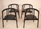 Minimalist Black Dining Chairs in Ash, 1980s, Set of 4 1