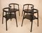 Minimalist Black Dining Chairs in Ash, 1980s, Set of 4 3