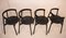 Chaises de Salon Minimalistes Noires en Frêne, 1980s, Set de 4 7
