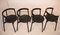 Minimalist Black Dining Chairs in Ash, 1980s, Set of 4 7