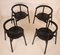 Minimalist Black Dining Chairs in Ash, 1980s, Set of 4 2