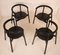 Minimalist Black Dining Chairs in Ash, 1980s, Set of 4, Image 2