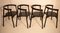 Minimalistische Schwarze Esszimmerstühle aus Eschenholz, 1980er, 4er Set 12