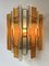 Italian Hammered Glass and Gilt Wrought Iron Sconces from Longobard, 1970s, Set of 2 4