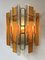 Italian Hammered Glass and Gilt Wrought Iron Sconces from Longobard, 1970s, Set of 2, Image 4