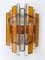 Italian Hammered Glass and Gilt Wrought Iron Sconces from Longobard, 1970s, Set of 2 14