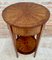 French Round Side Table in Walnut and Marquetry, 1940s 4