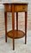 French Round Side Table in Walnut and Marquetry, 1940s 2