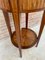 French Round Side Table in Walnut and Marquetry, 1940s 6