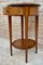 French Round Side Table in Walnut and Marquetry, 1940s 7