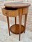 French Round Side Table in Walnut and Marquetry, 1940s, Image 8