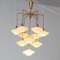 Mid-Century Modern Chandelier with 10 Milk Glass Shades, 1960s, Image 2