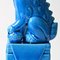Figurine de Chien Foo Vintage Émaillée Bleue, Chine, 1970s 5