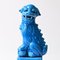 Blau glasierte chinesische Vintage Foo Hund Figur, 1970er 12