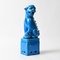 Blau glasierte chinesische Vintage Foo Hund Figur, 1970er 3