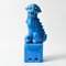Blau glasierte chinesische Vintage Foo Hund Figur, 1970er 1
