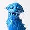 Blau glasierte chinesische Vintage Foo Hund Figur, 1970er 4