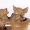 Keramik Hunde Skulptur in Braun 3