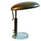 Modern Italian Desk Lamp in Brass on Glass Stand, 1950s 1