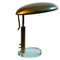 Modern Italian Desk Lamp in Brass on Glass Stand, 1950s, Image 1