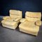 Mid-Century Leather Armchairs & Sofa, Set of 3 3