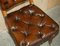 Antique Regency Leather Pollard Oak Chesterfield Dining Chairs, 1820, Set of 6, Image 15