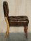 Antique Regency Leather Pollard Oak Chesterfield Dining Chairs, 1820, Set of 6, Image 18