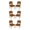 Antique Regency Leather Pollard Oak Chesterfield Dining Chairs, 1820, Set of 6, Image 1