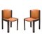 Chairs 300 Wood & Sørensen Leather by Joe Colombo, Set of 2 1