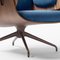 Walnut & Blue Upholstery Low Lounger Armchair by Jaime Hayon for BD Barcelona 4