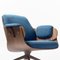 Walnut & Blue Upholstery Low Lounger Armchair by Jaime Hayon for BD Barcelona, Image 2