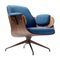 Walnut & Blue Upholstery Low Lounger Armchair by Jaime Hayon for BD Barcelona, Image 1