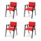 Luisa Chairs in Wood and Fabric by Franco Albini for Cassina, Set of 4, Image 2