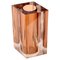 Italienische Mid-Century Amber Inclusion Rhombus Harz Vase, 1970er 1