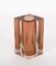 Italienische Mid-Century Amber Inclusion Rhombus Harz Vase, 1970er 14