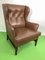 Fauteuil Ear Vintage en Cuir dans le style de Borge Mogensen, 1960s 1