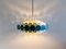 Bright Petrol and White Metal Pendant Lamp by Doria Leuchten, Germany 1960s 5