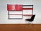 Red and Black Metal Wall Unit by Tjerk Rijenga for Pilastro, the Netherlands, 1960s 2