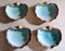 Muschelförmige Keramik Aschenbecher von Rometti Ceramiche, Umbrien, Italien, 1936, 4er Set 4