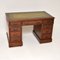 Antique Victorian Leather Top Pedestal Desk, 1880s 1